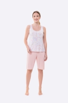 PIJAMA FEMININO DE REGATA E BERMUDA FLORIDO PLUS SIZE - BOCEJINHO