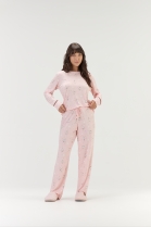 PIJAMA FEMININO MANGA LONGA E CALÇA ROSA BAILARINA - COR COM AMOR