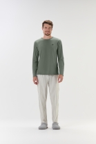 PIJAMA MASCULINO LONGO VERDE LISTRADO FAMÍLIA - COR COM AMOR
