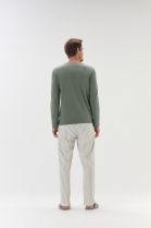 PIJAMA MASCULINO LONGO VERDE LISTRADO FAMÍLIA - COR COM AMOR