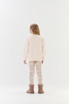 PIJAMA FEMININO INFANTIL MANGA LONGA E CALÇA LEGGING URSO - COR COM AMOR