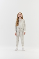 PIJAMA FEMININO INFANTIL LONGO LISTRADO FAM&Iacute;LIA - COR COM AMOR