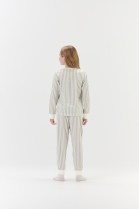 PIJAMA FEMININO JUVENIL LONGO LISTRADO FAMÍLIA - COR COM AMOR