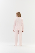 PIJAMA FEMININO INFANTIL LONGO COM BOT&Otilde;ES ROSA LA&Ccedil;OS - COR COM AMOR