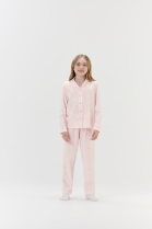 PIJAMA FEMININO JUVENIL LONGO COM BOT&Otilde;ES ROSA LA&Ccedil;OS - COR COM AMOR
