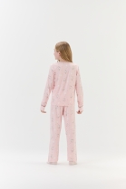 PIJAMA FEMININO INFANTIL MANGA LONGA E CALÇA ROSA BAILARINA - COR COM AMOR