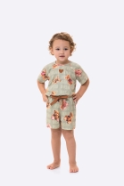 PIJAMA FEMININO BABY MANGA CURTA E CAL&Ccedil;A VERDE URSOS - BOCEJINHO