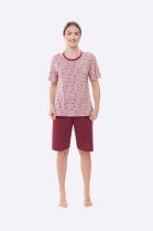 PIJAMA FEMININO MANGA CURTA E BERMUDA ROSE - BOCEJINHO