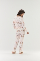 PIJAMA FEMININO MOLETINHO MANGA LONGA E CAL&Ccedil;A URSOS - COR COM AMOR