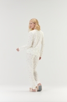 PIJAMA FEMININO MANGA LONGA E CAL&Ccedil;A BRANCO PO&Aacute; - COR COM AMOR