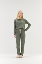 PIJAMA FEMININO MANGA LONGA E CALÇA VERDE - COR COM AMOR