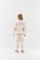 PIJAMA FEMININO JUVENIL MOLETINHO LONGO BRANCO OFF URSINHOS - COR COM AMOR