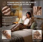 PIJAMA FEMININO MACAC&Atilde;O LONGO MARROM ESTRELAS - HIPER TEXTIL
