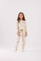 PIJAMA FEMININO INFANTIL LONGO LISTRADO CACHORROS - COR COM AMOR