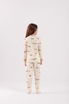 PIJAMA FEMININO INFANTIL LONGO LISTRADO CACHORROS - COR COM AMOR