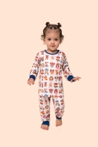 PIJAMA UNISSEX BABY MANGA LONGA E CALÇA CACHORROS FAMÍLIA - BOCEJINHO