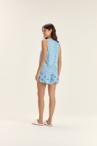 PIJAMA FEMININO DE REGATA COM SHORT AZUL CORA&Ccedil;&Otilde;ES - COR COM AMOR