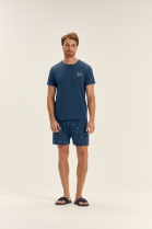 PIJAMA MASCULINO MANGA CURTA E BERMUDA MARINHO BIKES FAM&Iacute;LIA - COR COM AMOR