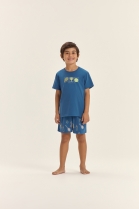 PIJAMA MASCULINO INFANTIL CURTO BRILHA NO ESCURO TÊNIS - COR COM AMOR