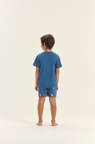 PIJAMA MASCULINO INFANTIL CURTO BRILHA NO ESCURO TÊNIS - COR COM AMOR