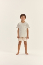 PIJAMA MASCULINO INFANTIL MANGA CURTA E SHORT XADREZ OFF FAM&Iacute;LIA - COR COM AMOR