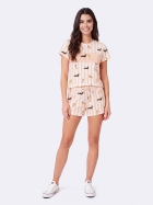 PIJAMA FEMININO MANGA CURTA E SHORT COM LISTRAS DOG - VEGGI