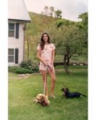 PIJAMA FEMININO MANGA CURTA E SHORT COM LISTRAS DOG - VEGGI