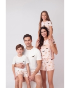 PIJAMA FEMININO MANGA CURTA E SHORT COM LISTRAS DOG - VEGGI