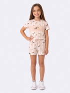 PIJAMA FEMININO JUVENIL MANGA CURTA E SHORT COM LISTRAS DOG - VEGGI