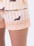 PIJAMA FEMININO DE REGATA E SHORT COM LISTRAS DOG FAM&Iacute;LIA - VEGGI