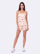 PIJAMA FEMININO DE AL&Ccedil;A E SHORT COM LISTRAS DOG - VEGGI