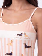 PIJAMA FEMININO DE AL&Ccedil;A E SHORT COM LISTRAS DOG - VEGGI