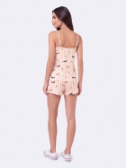 PIJAMA FEMININO DE AL&Ccedil;A E SHORT COM LISTRAS DOG - VEGGI
