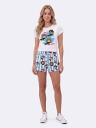PIJAMA FEMININO MANGA CURTA E SHORT AZUL HARRY POTTER - VEGGI