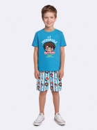 PIJAMA MASCULINO JUVENIL MANGA CURTA E BERMUDA AZUL HARRY POTTER - VEGGI