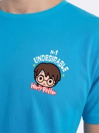 PIJAMA MASCULINO MANGA CURTA E BERMUDA AZUL HARRY POTTER - VEGGI