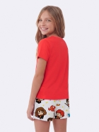 PIJAMA FEMININO JUVENIL MANGA CURTA E SHORT VERMELHO HARRY POTTER - VEGGI