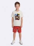 PIJAMA MASCULINO INFANTIL MANGA CURTA E BERMUDA VERMELHO HARRY POTTER - VEGGI