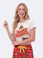 PIJAMA FEMININO MANGA CURTA E SHORT VERMELHO HARRY POTTER - VEGGI