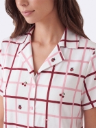 PIJAMA FEMININO MANGA CURTA COM BOTÕES E SHORT XADREZ CEREJA - VEGGI