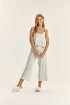 PIJAMA FEMININO DE AL&Ccedil;A E CAL&Ccedil;A CAPRI VERDE LISTRAS - COR COM AMOR