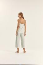 PIJAMA FEMININO DE AL&Ccedil;A E CAL&Ccedil;A CAPRI VERDE LISTRAS - COR COM AMOR