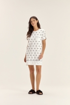 CAMISOLA MANGA CURTA BRANCO POÁ CORAÇÕES - COR COM AMOR