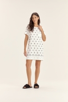 CAMISOLA MANGA CURTA BRANCO POÁ CORAÇÕES - COR COM AMOR