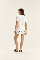 PIJAMA FEMININO MANGA CURTA E SHORT BRANCO POÁ - COR COM AMOR