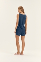 PIJAMA FEMININO DE REGATA E SHORT MARINHO POÁ - COR COM AMOR