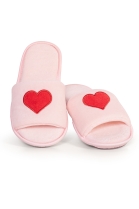 PANTUFA PELUCIADA ROSA CORAÇÃO - COR COM AMOR