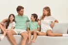 PIJAMA FEMININO INFANTIL CURTO LISTRAS VERDE FAMÍLIA - COR COM AMOR