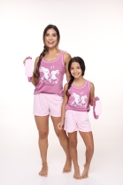 PIJAMA FEMININO CURTO UVA COM TAPA OLHO - CONTEMPORANEA
