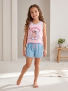 PIJAMA FEMININO INFANTIL DE REGATA COM SHORT ROSA CAPIVARA FAM&Iacute;LIA - CONTEMPOR&Acirc;NEA